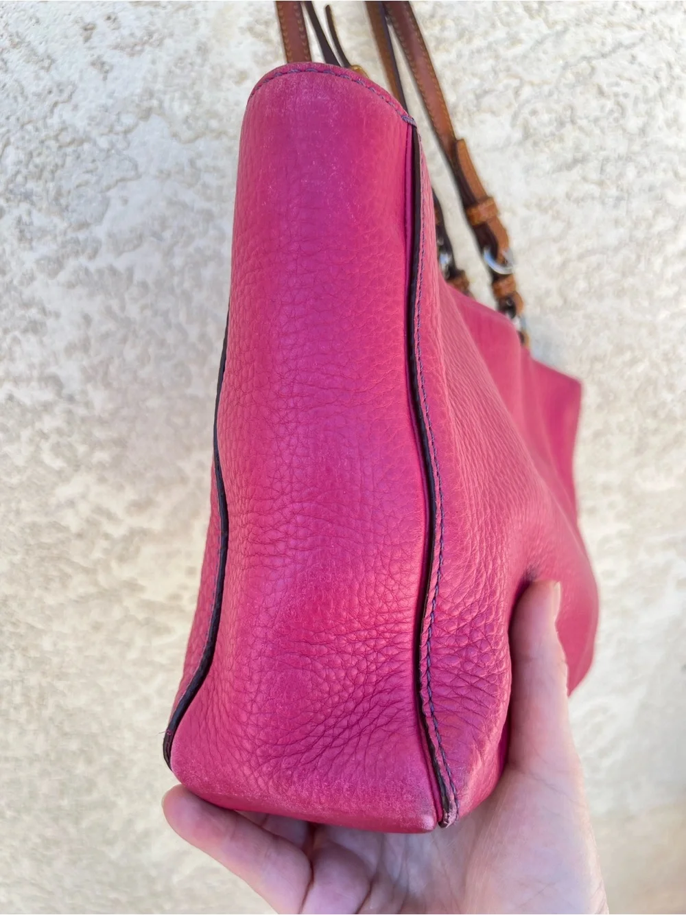 Vintage COACH Chelsea Dark Pink Leather Tote Bag 2005
